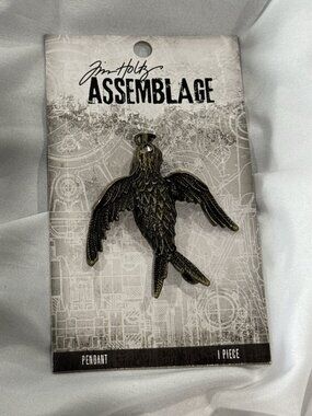 Tim Holtz Assemblage Bird Sparrow Pendant For Necklace Making NEW